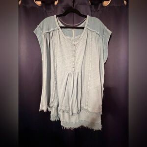 Free People Soft Blue Tunic Top
